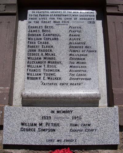 Arbuthnott war memorial