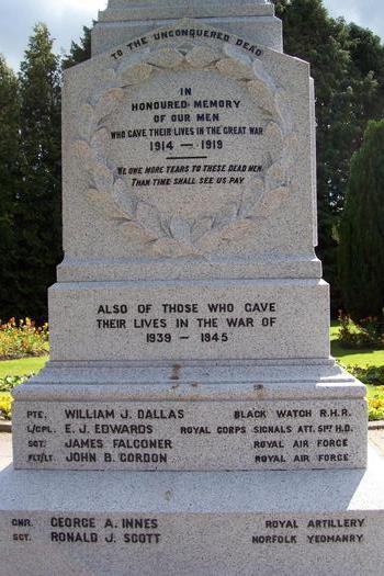 War memorial face one