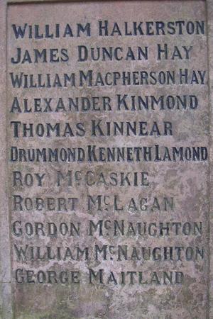 Liff WW1 war memorial face 2