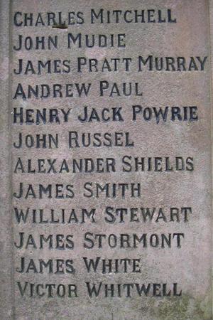 Liff WW1 war memorial face 3