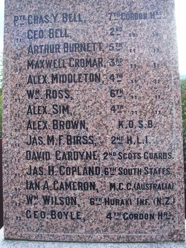 Strachan WW1 memorial