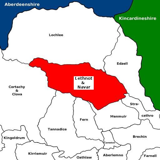map of Lethnot and Navar
