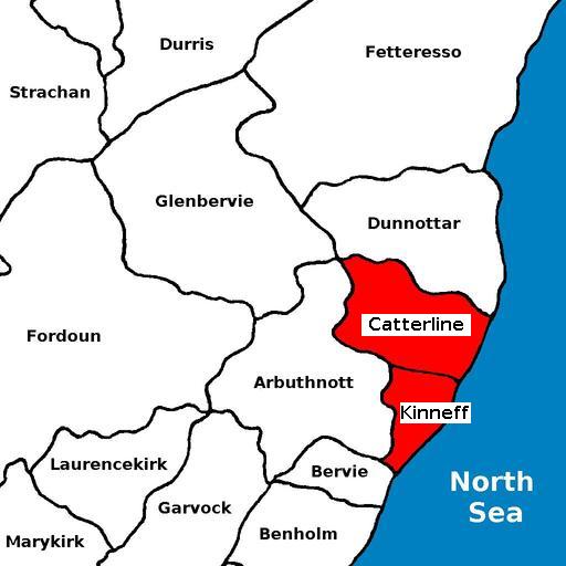 map of Kinneff and Catterline