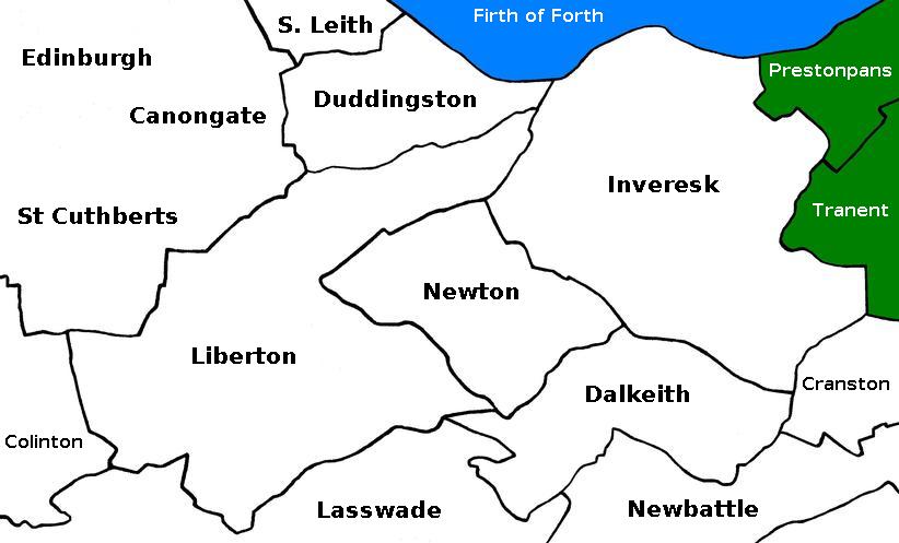map of Midlothian